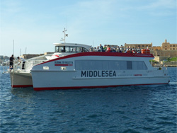 De MV Tomcat I die van Sliema naar Valletta vaart