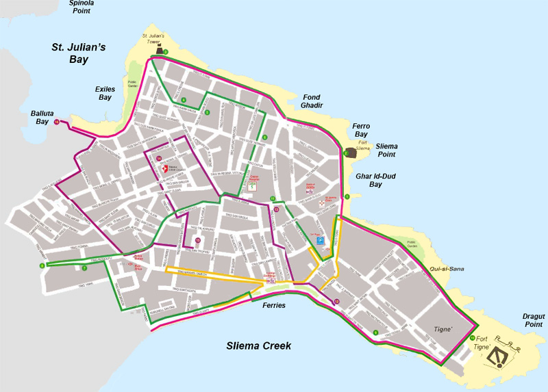 sliema tourist map